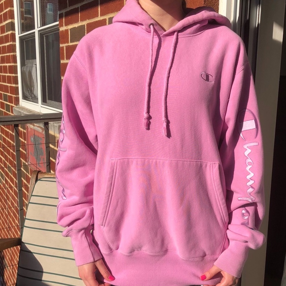 rare pink champion hoodie